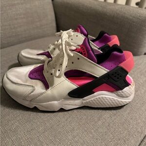 White and Pink Athletic Sneakers